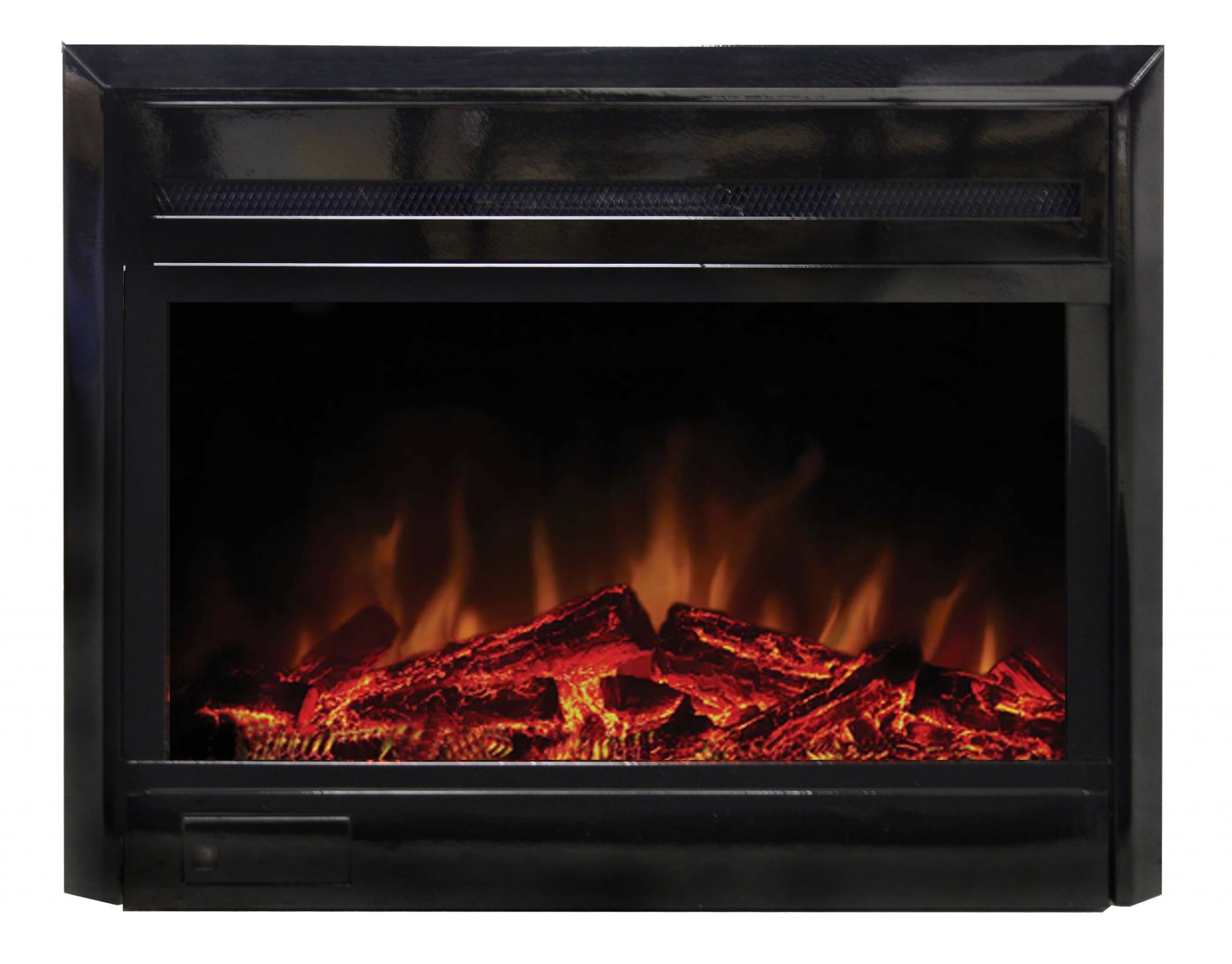 Led Electric Fireplace Insert
 28” Insert With Glossy Trim Kit Now with LED Electric