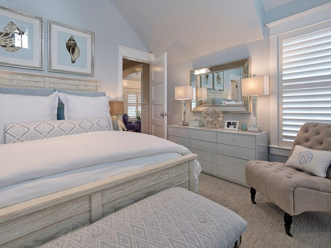 Light Blue And Gray Bedroom
 Soft shades of light blue and gray makes this guest