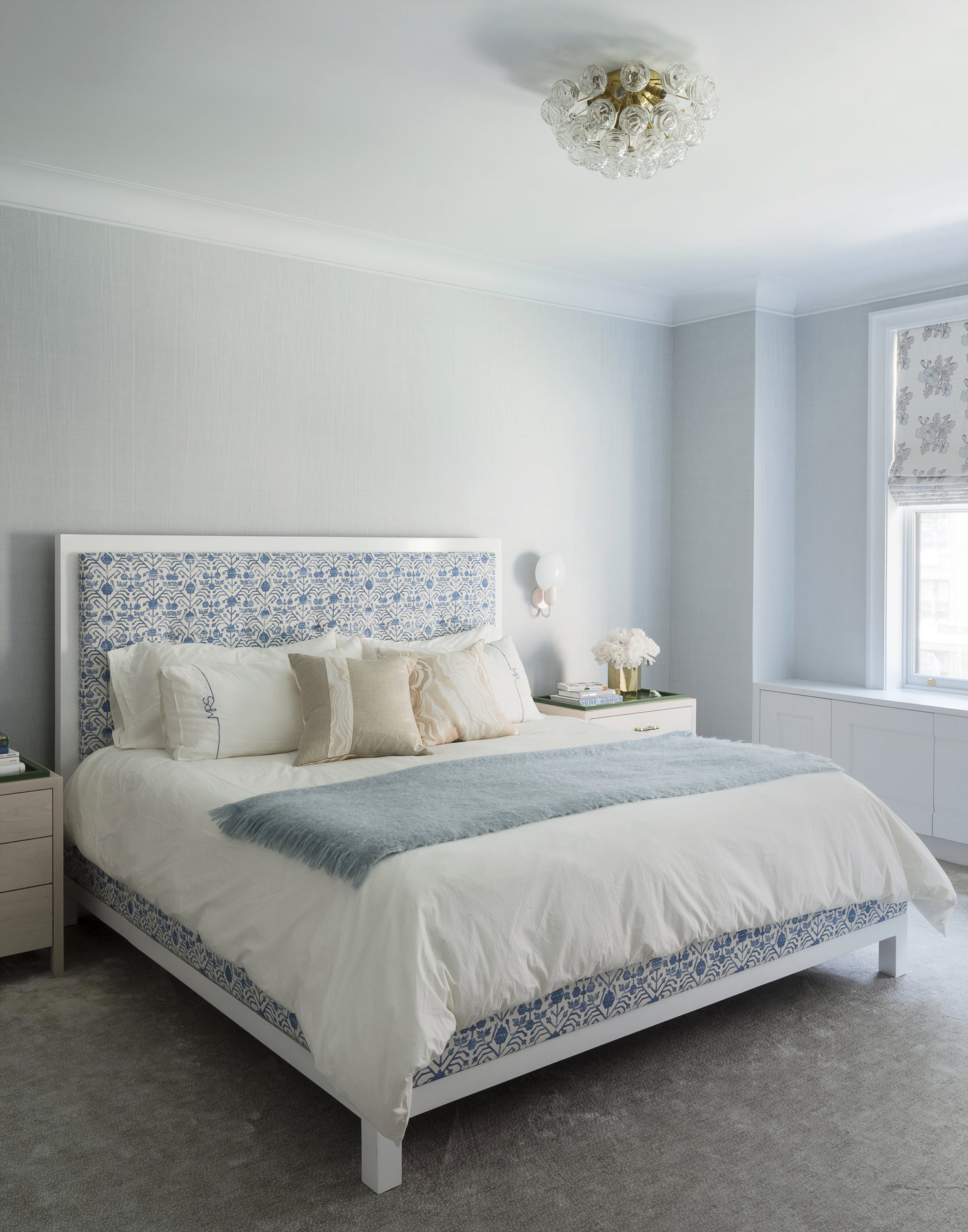 Light Blue And Gray Bedroom
 House Tour Playful & Chic on Park Avenue coco kelley