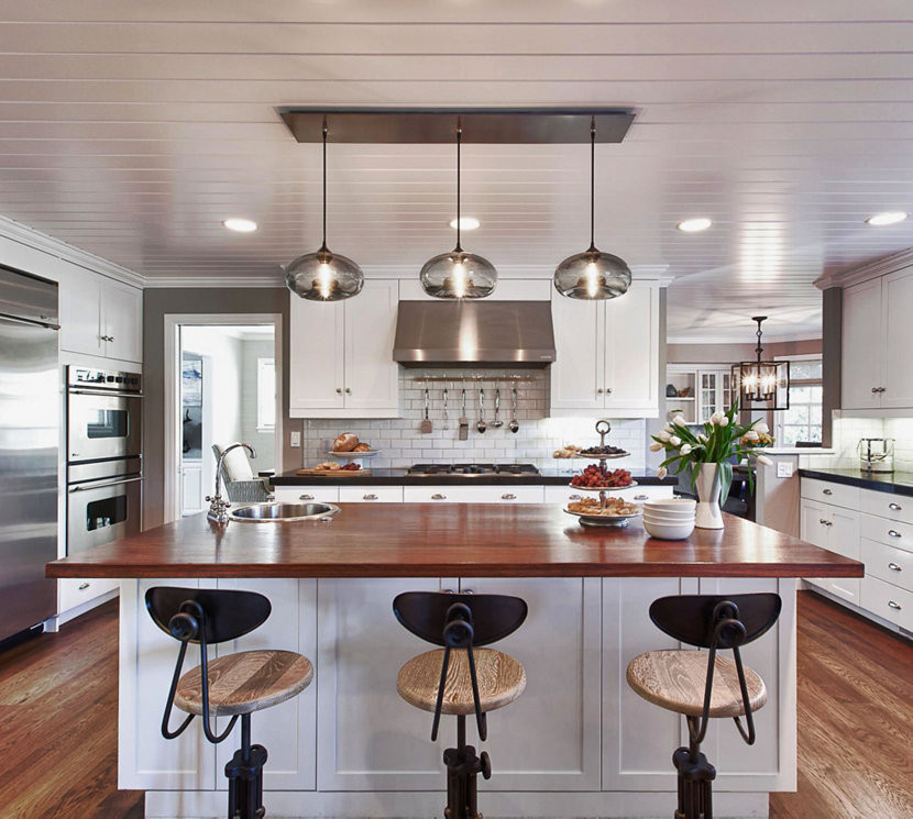 Light Fixture For Kitchen Island
 Kitchen Island Pendant Lighting in a Cozy California Ranch