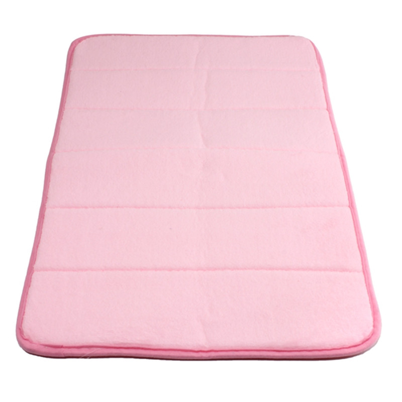 Light Pink Bathroom Rug
 40cmx60cm Memory Foam Rug Mat Bathroom Bedroom Non slip