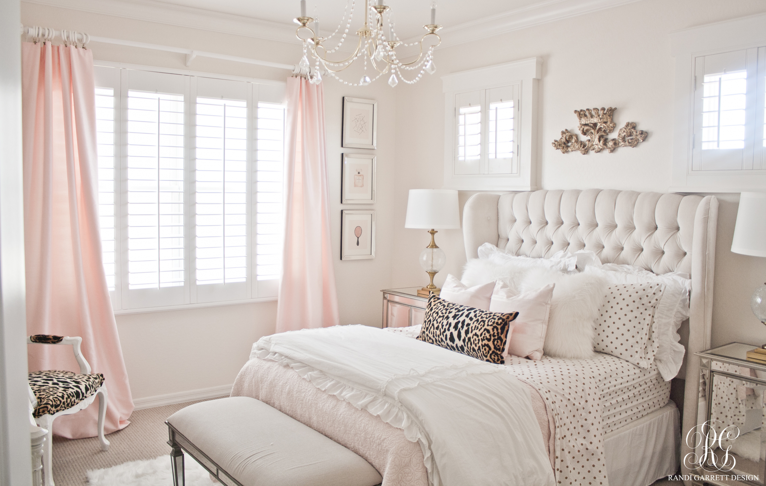 Light Pink Bedroom
 Pink and Gold Girl s Bedroom Makeover Randi Garrett Design