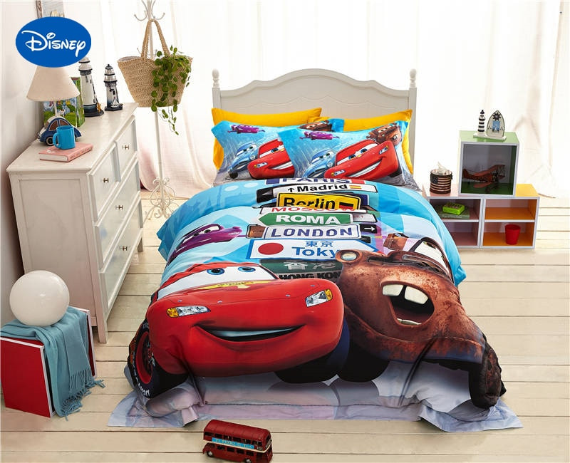 Lightning Mcqueen Bedroom
 Disney Cartoon Lightning McQueen Cars Print Bedding for