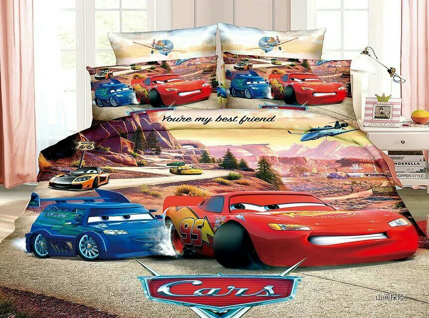 Lightning Mcqueen Bedroom
 Lightning McQueen Car bedding Set Children s Boy s bedroom