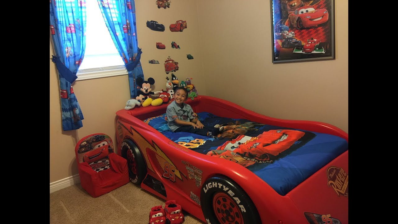Lightning Mcqueen Bedroom
 Lightning McQueen Car s Bed Theme and Toys LJ s Room