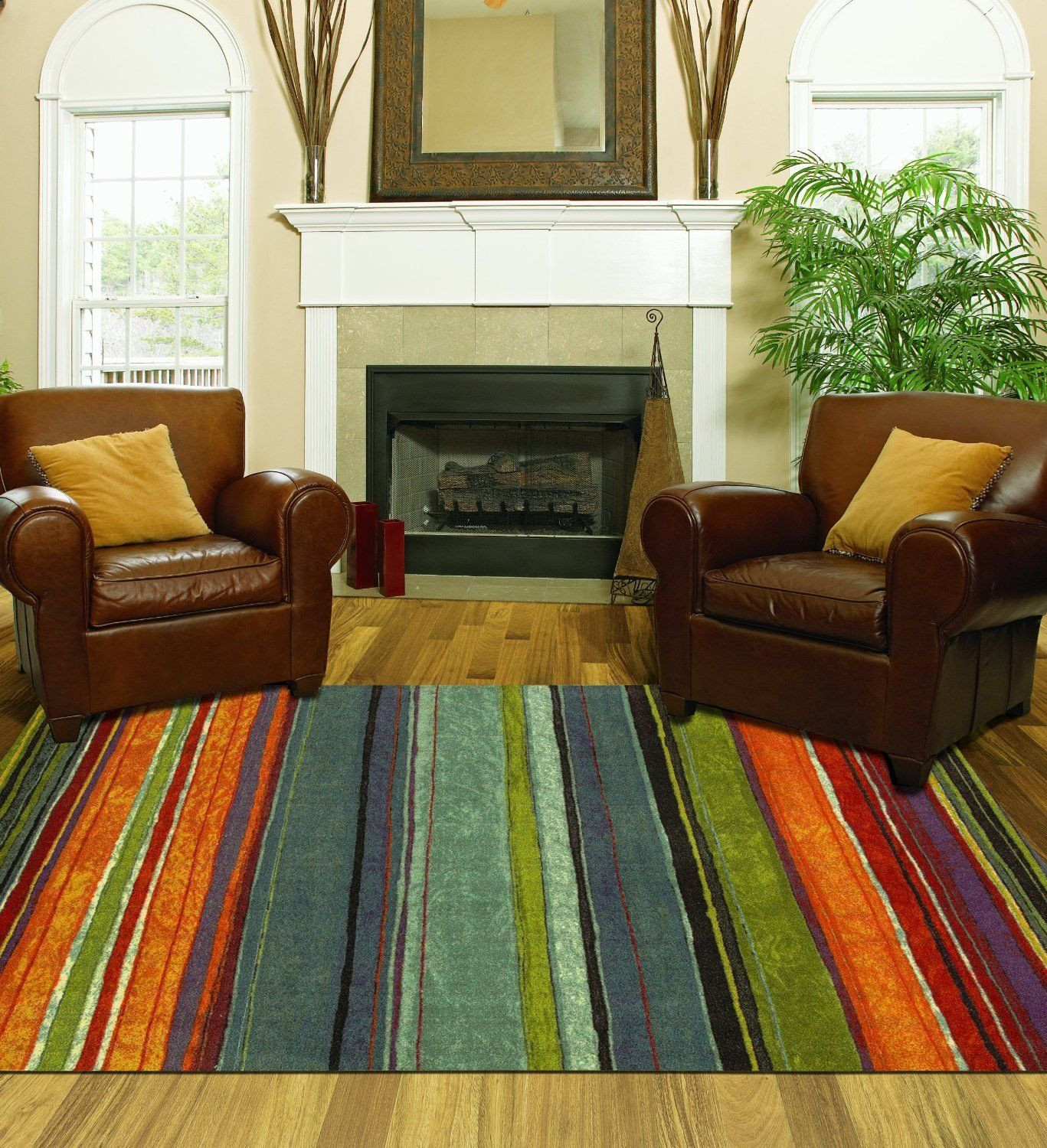 Living Room Area Rugs
 Area Rug Colorful 8x10 Living Room Size Carpet Home