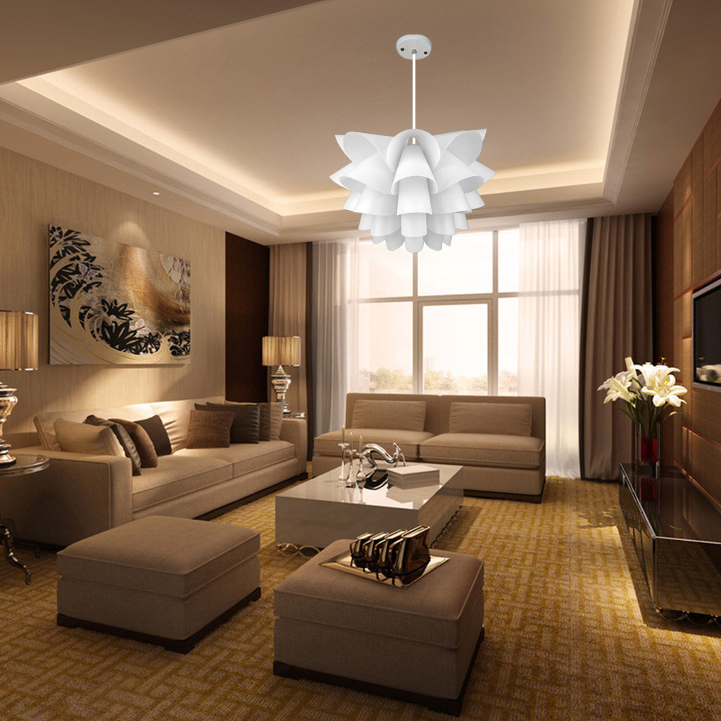 Living Room Ceiling Light
 NEW DIY Lotus Ceiling Light Pendant Lamp Chandeliers Shade
