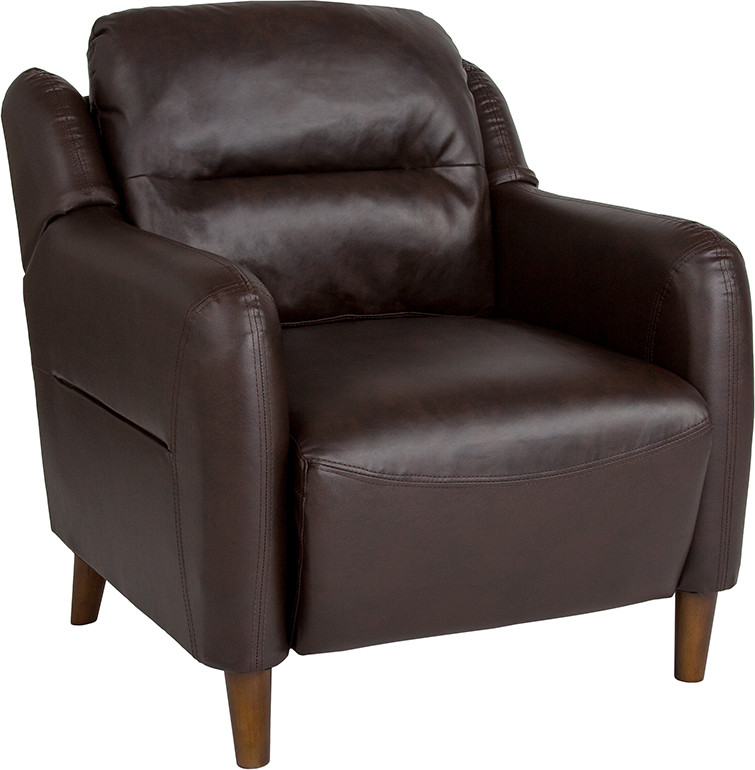 Living Room Chairs Walmart
 Bustle Back Living Room Arm Chair in Brown LeatherSoft