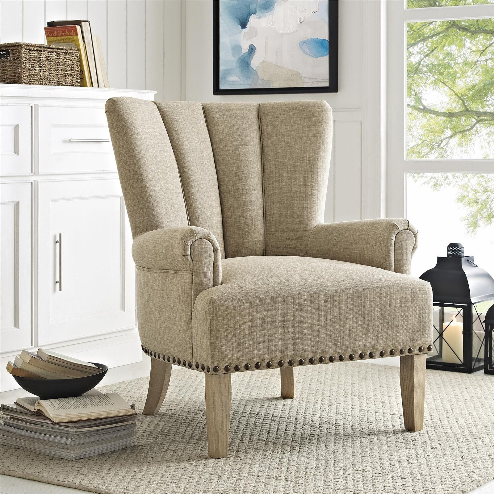 Living Room Chairs Walmart
 Better Homes & Gardens Richmond Accent Chair Beige
