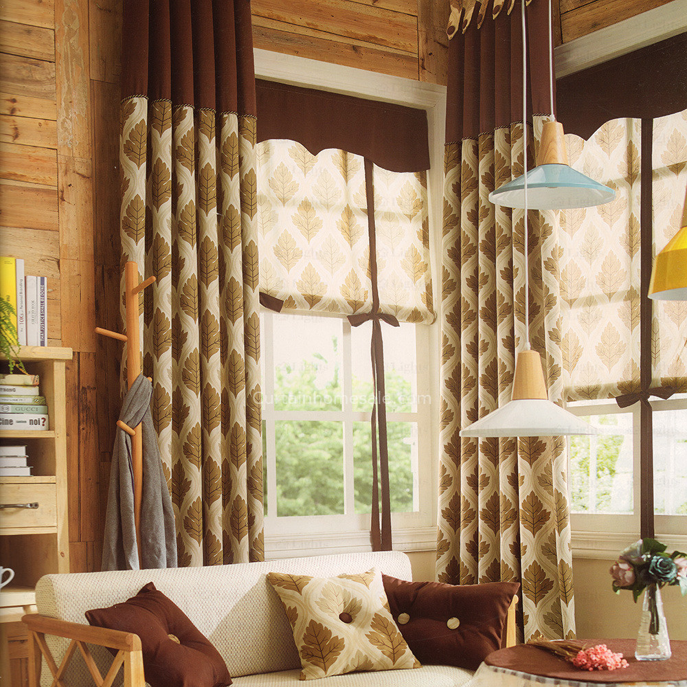 Living Room Country Curtains
 Leaf Pattern Country Style Living Room Curtains 2016 New