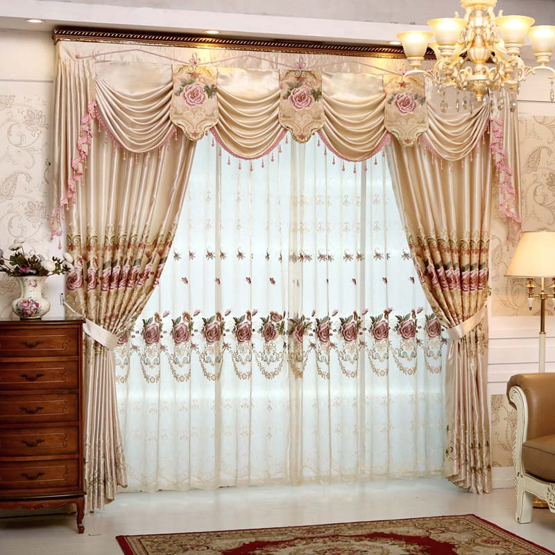 Living Room Curtains With Valances
 Set Luxury Curtains For living Room With Valance