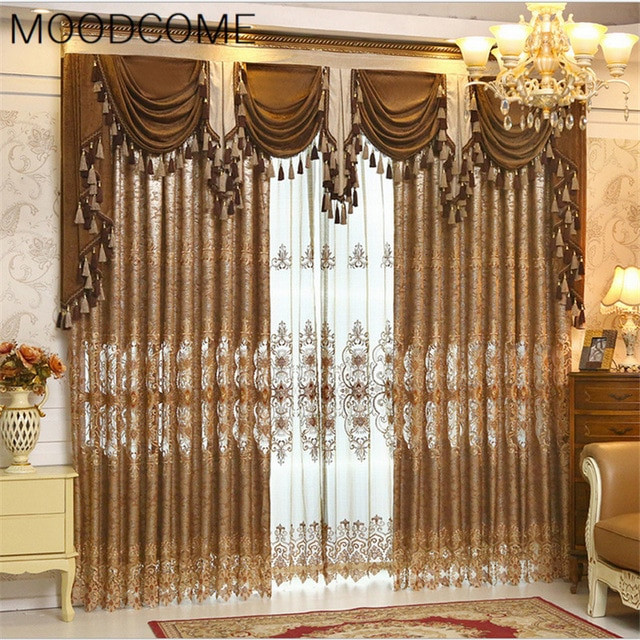 Living Room Curtains With Valances
 Curtains for Living Dining Room Bedroom European Key 2