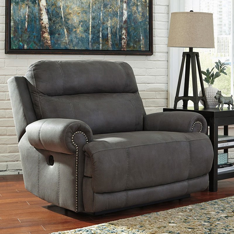 Living Room Recliner Chairs
 Austere Gray Zero Wall Wide Recliner Recliners and