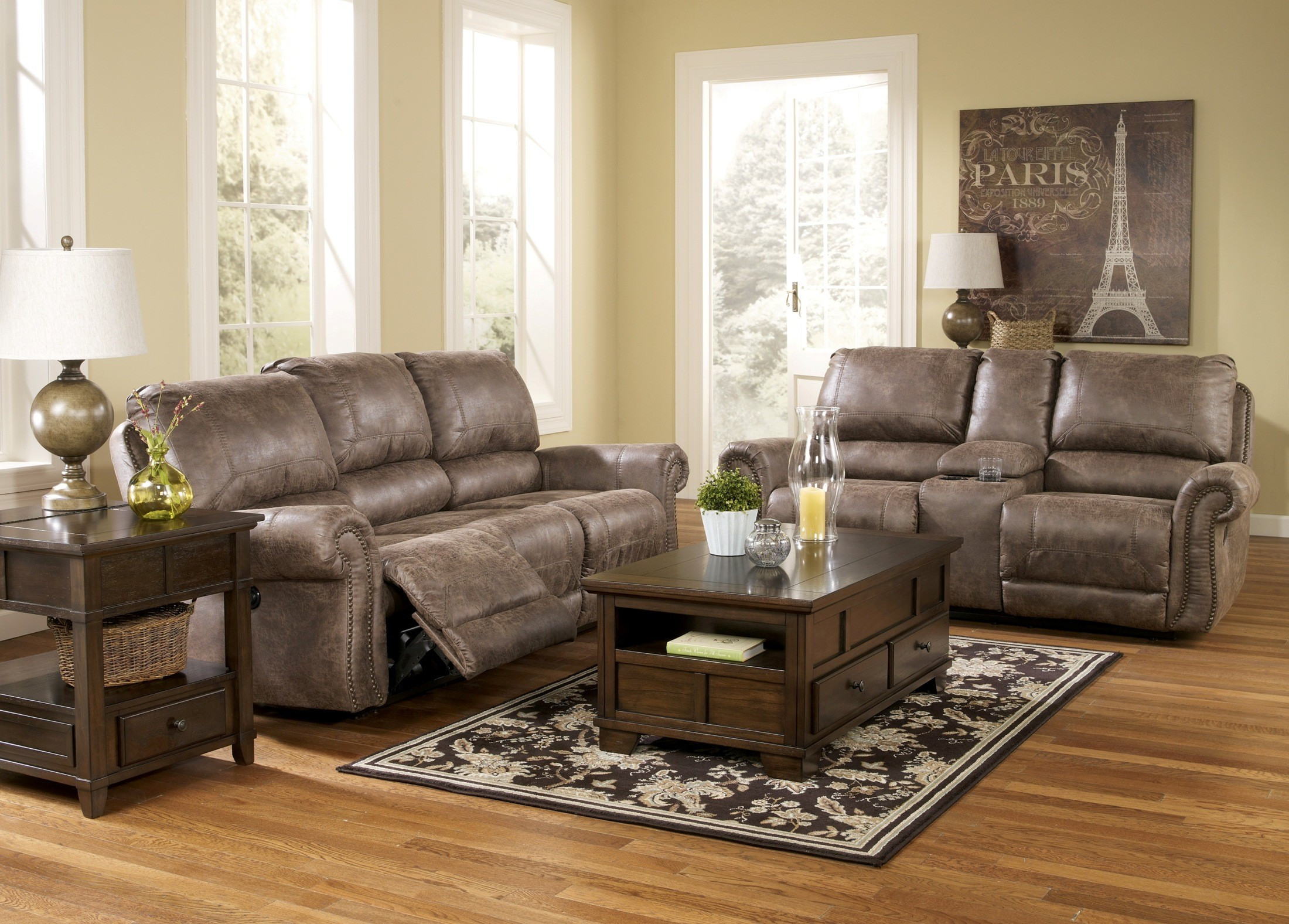 Living Room Recliner Chairs
 Oberson Gunsmoke Reclining Living Room Set from Ashley