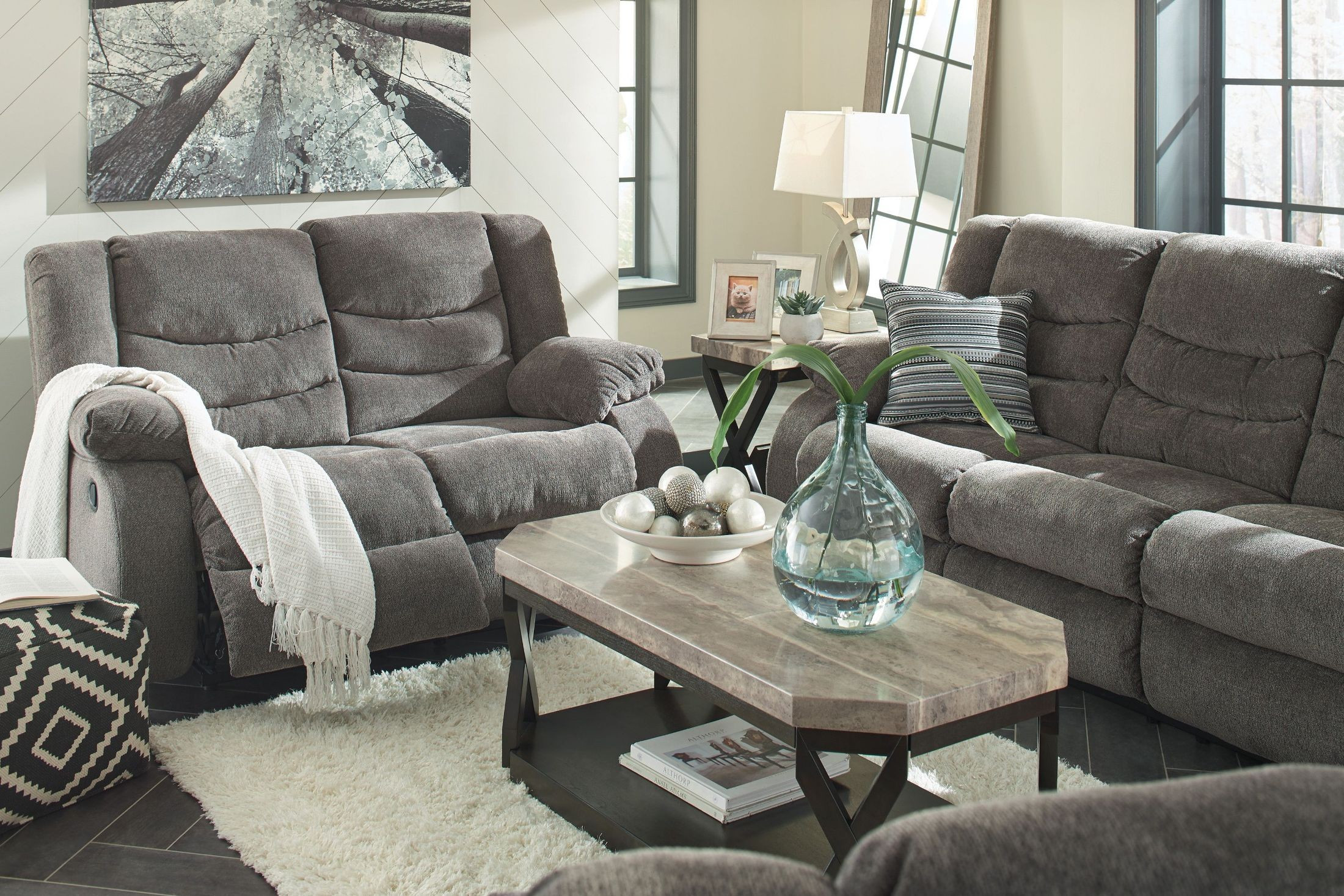 Living Room Recliner Chairs
 Tulen Gray Reclining Living Room Set from Ashley
