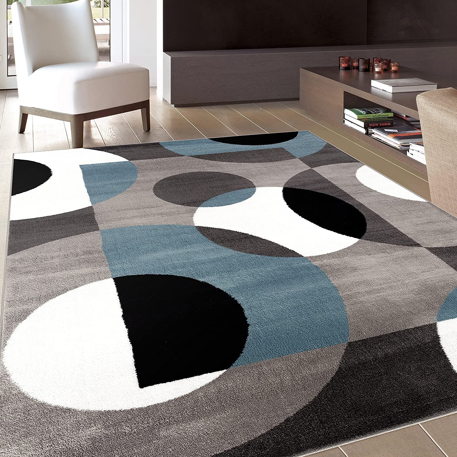 Living Room Rugs Amazon
 Area Rug Modern Carpet Circles Designer Rug Living Room