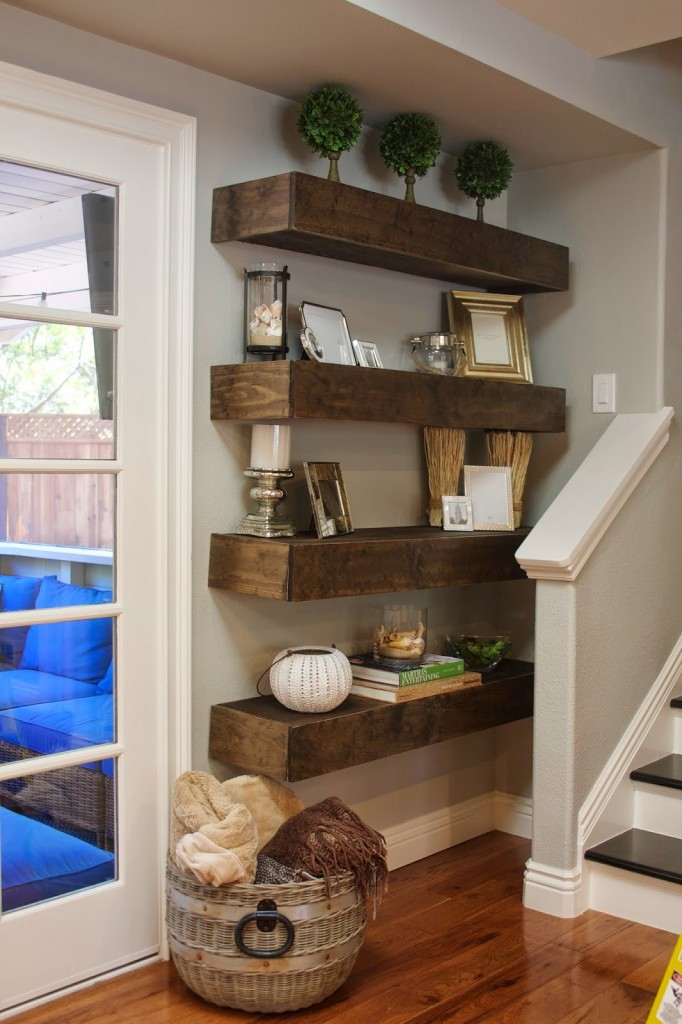 Living Room Shelves Ideas
 Simple DIY Floating Shelves Tutorial Decor Ideas
