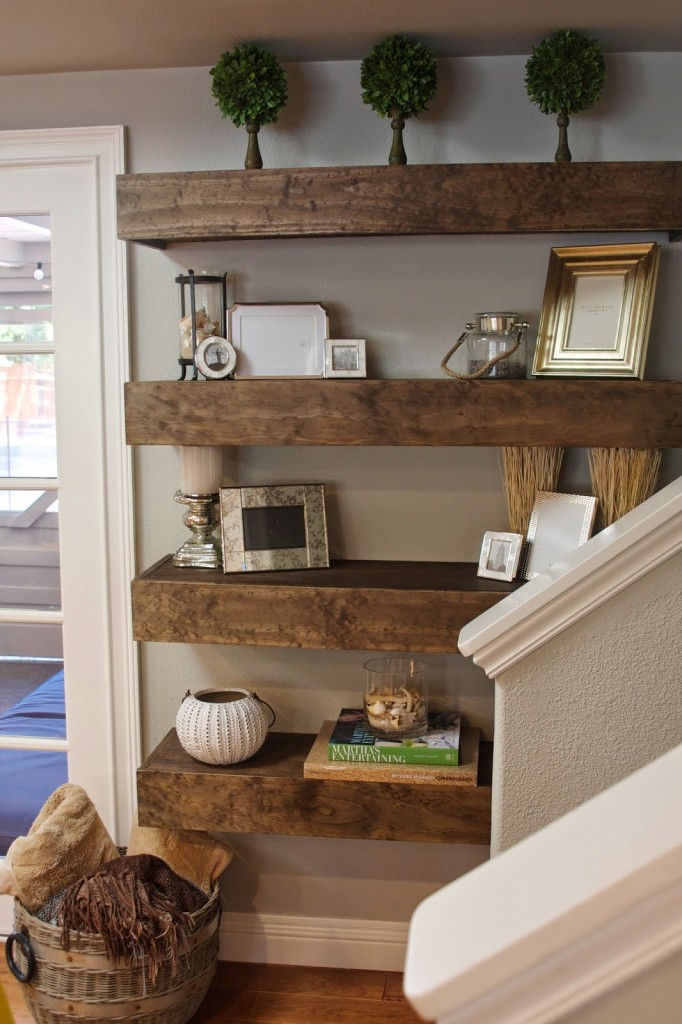 Living Room Shelves Ideas
 Simple DIY Floating Shelves Tutorial Decor Ideas