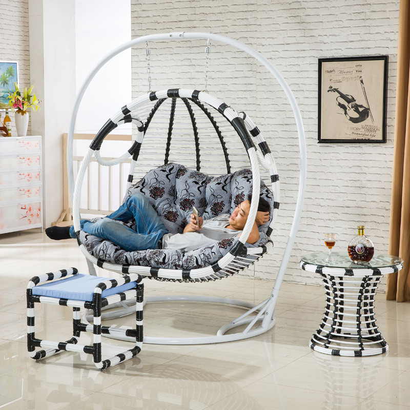 Living Room Swing Chair
 China Double Seat Swing Wicker Egg Chair Living Room Swing