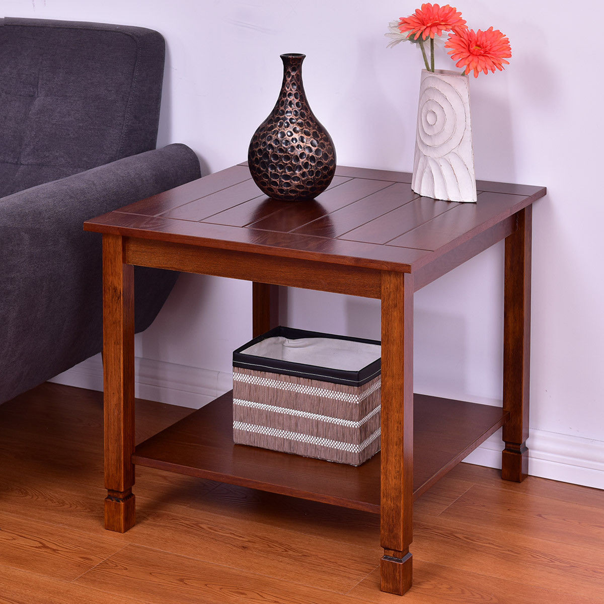 Living Room Table With Storage
 Giantex Wood Side Table Living Room End Table Night Stand