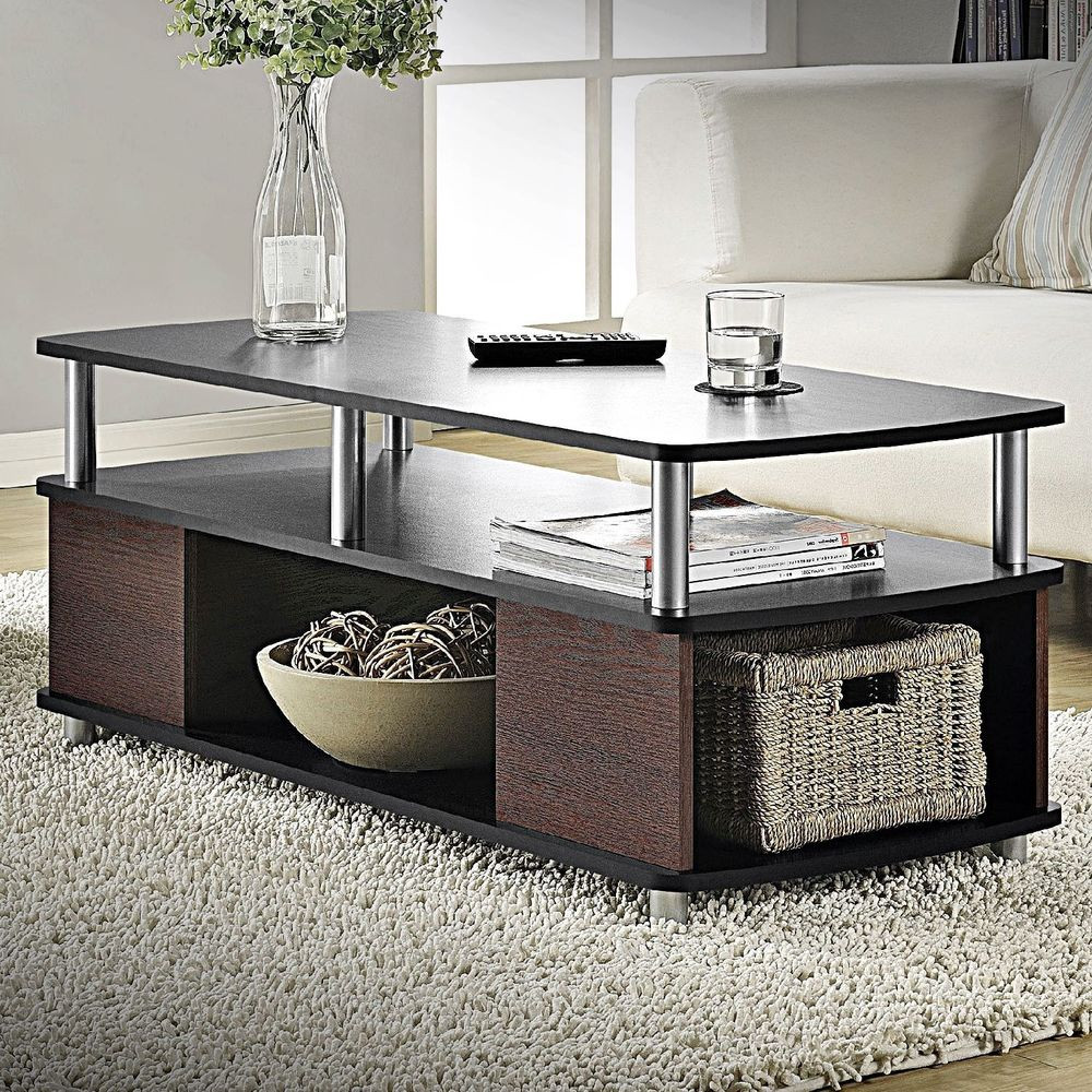 Living Room Table With Storage
 CONTEMPORARY COFFEE TABLE LIVING ROOM FURNITURE STORAGE