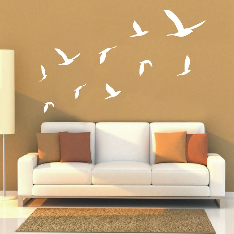 Living Room Wall Decal
 2016 Hot Ten Geese Flying Decals Living Room Wall Art