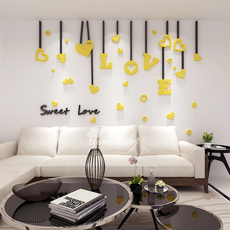 Living Room Wall Decal
 Love Wall Decals Acrylic 3d Living Room For Adults Living