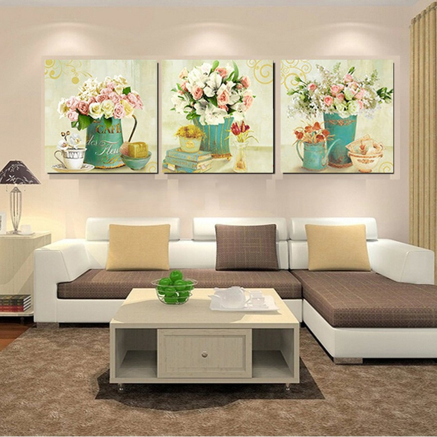 Living Room Wall Decor Pictures
 Home Decor Canvas Prints Vintage Flower Wall Art Canvas