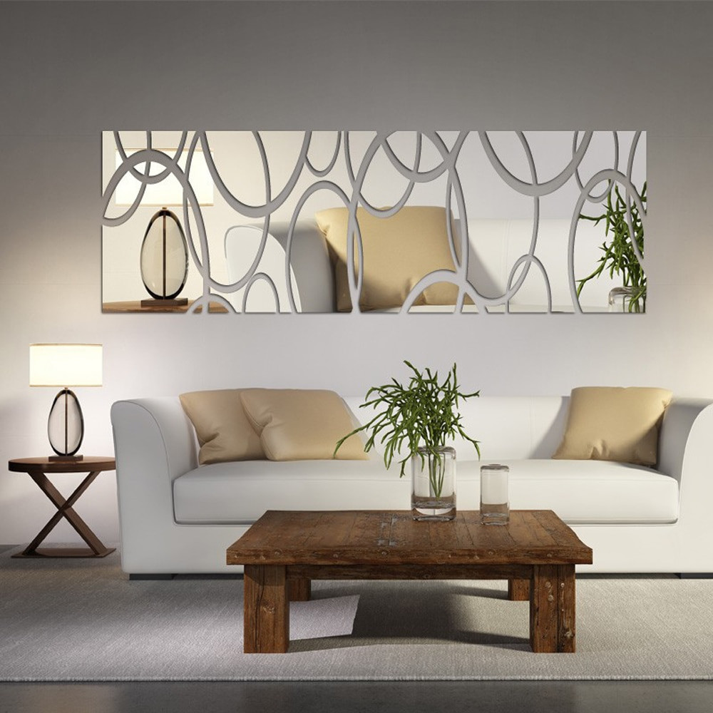 Living Room Wall Decoration
 Acrylic Mirror Wall Decor Art 3D DIY Wall Stickers Living