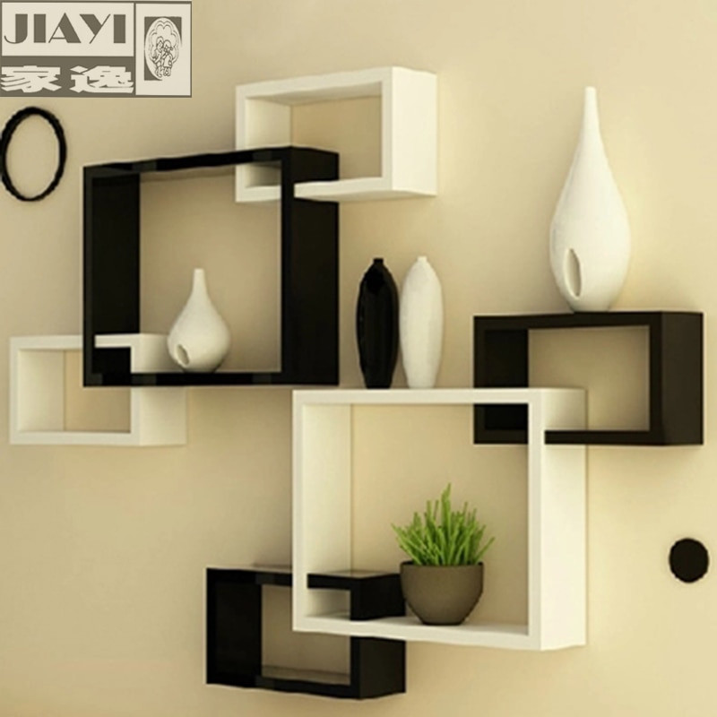 Living Room Wall Shelf
 Yi minimalist modern home wall shelving racks triples