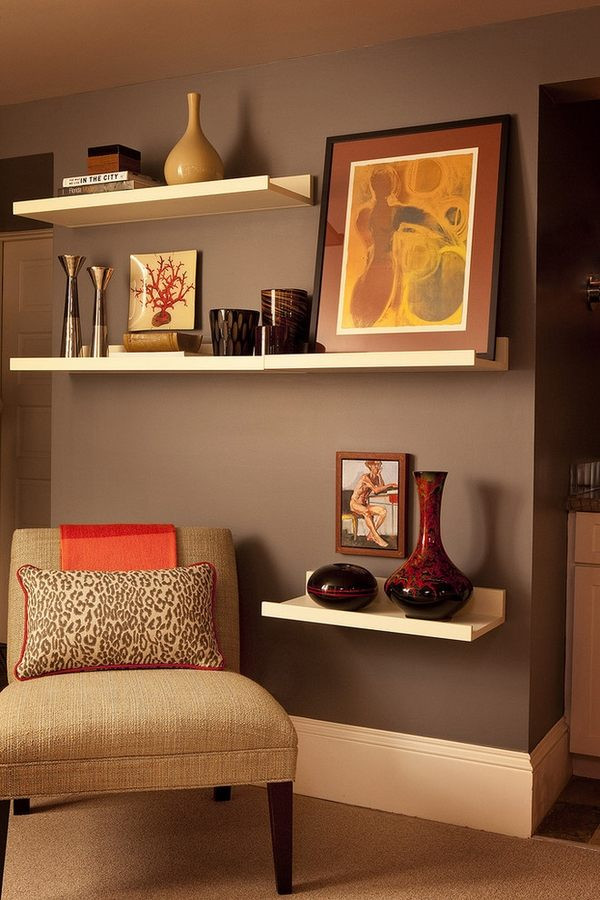 Living Room Wall Shelf
 Floating shelves – fabulous and functional wall decoration