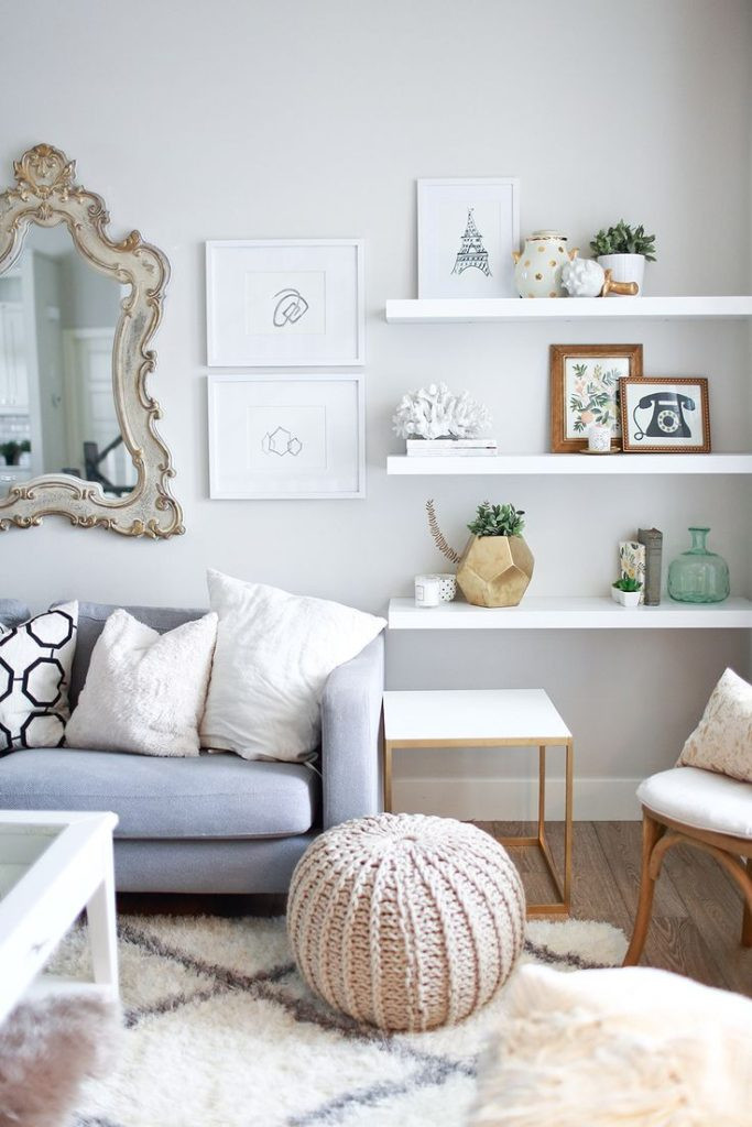 Living Room Wall Shelf
 floating white shelves for living room Home Decorating