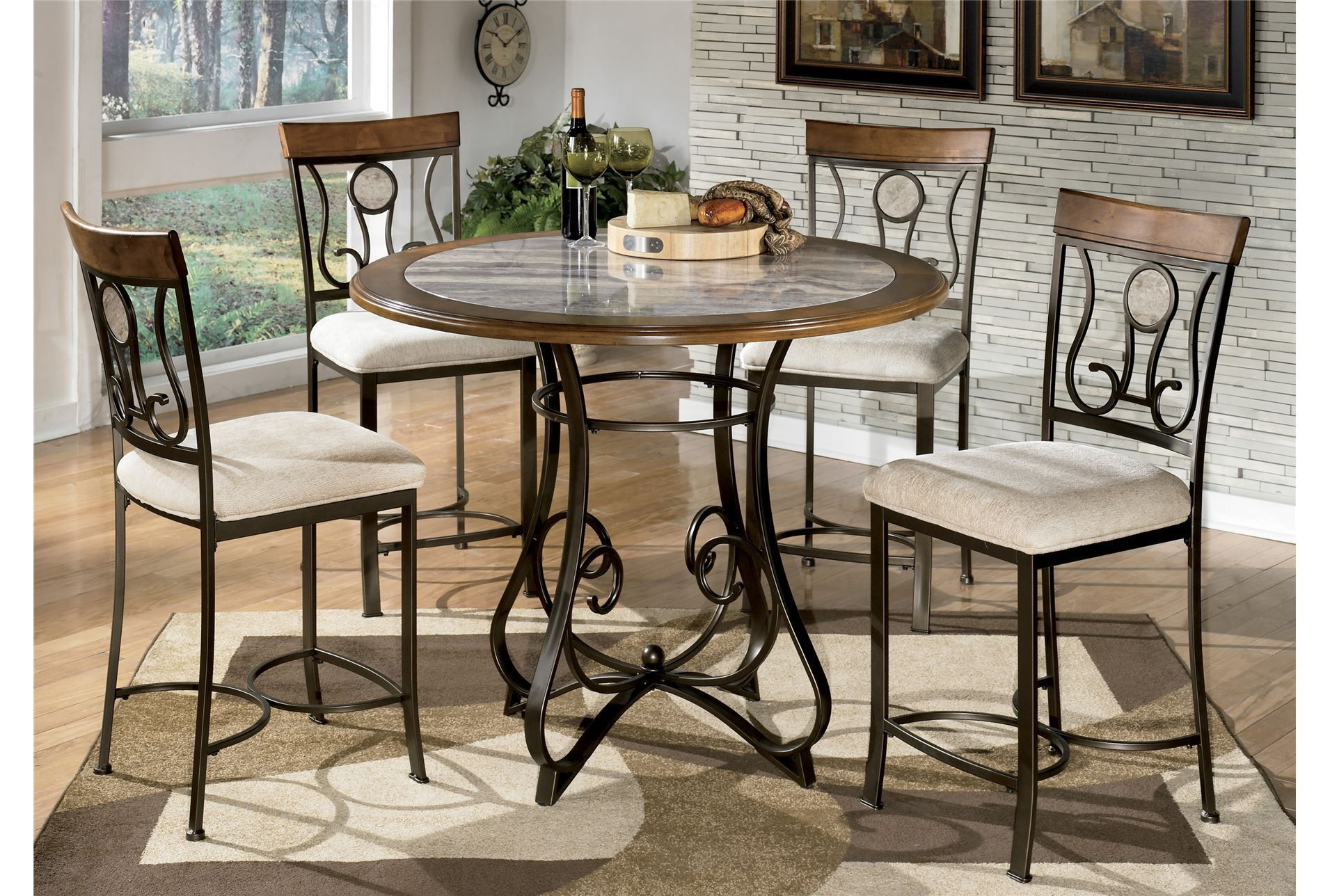 Living Spaces Dining Table Set
 Living Spaces Hopstand 5 Piece Counter Set