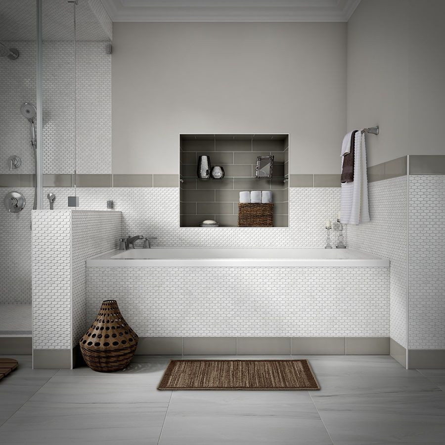 Lowes Bathroom Wall Tile
 Shop Style Selections Chique Gris Porcelain Floor Tile