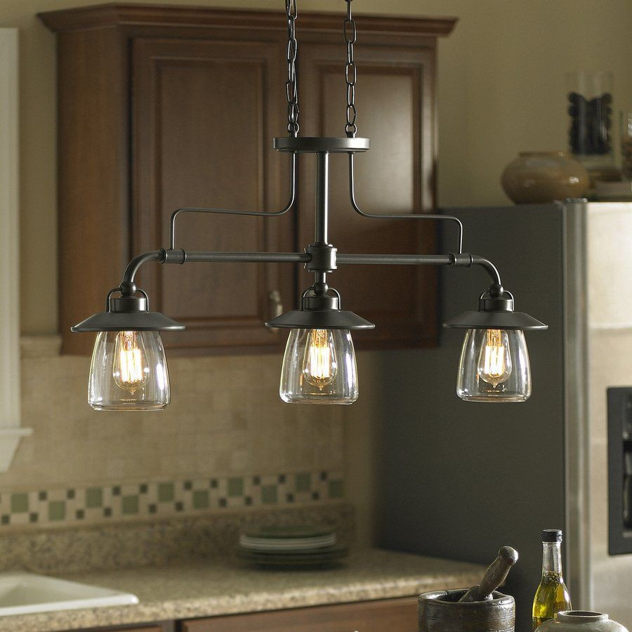 Lowes Kitchen Light Fixtures
 Shop allen roth Bristow 36 in 3 Light Island Light with