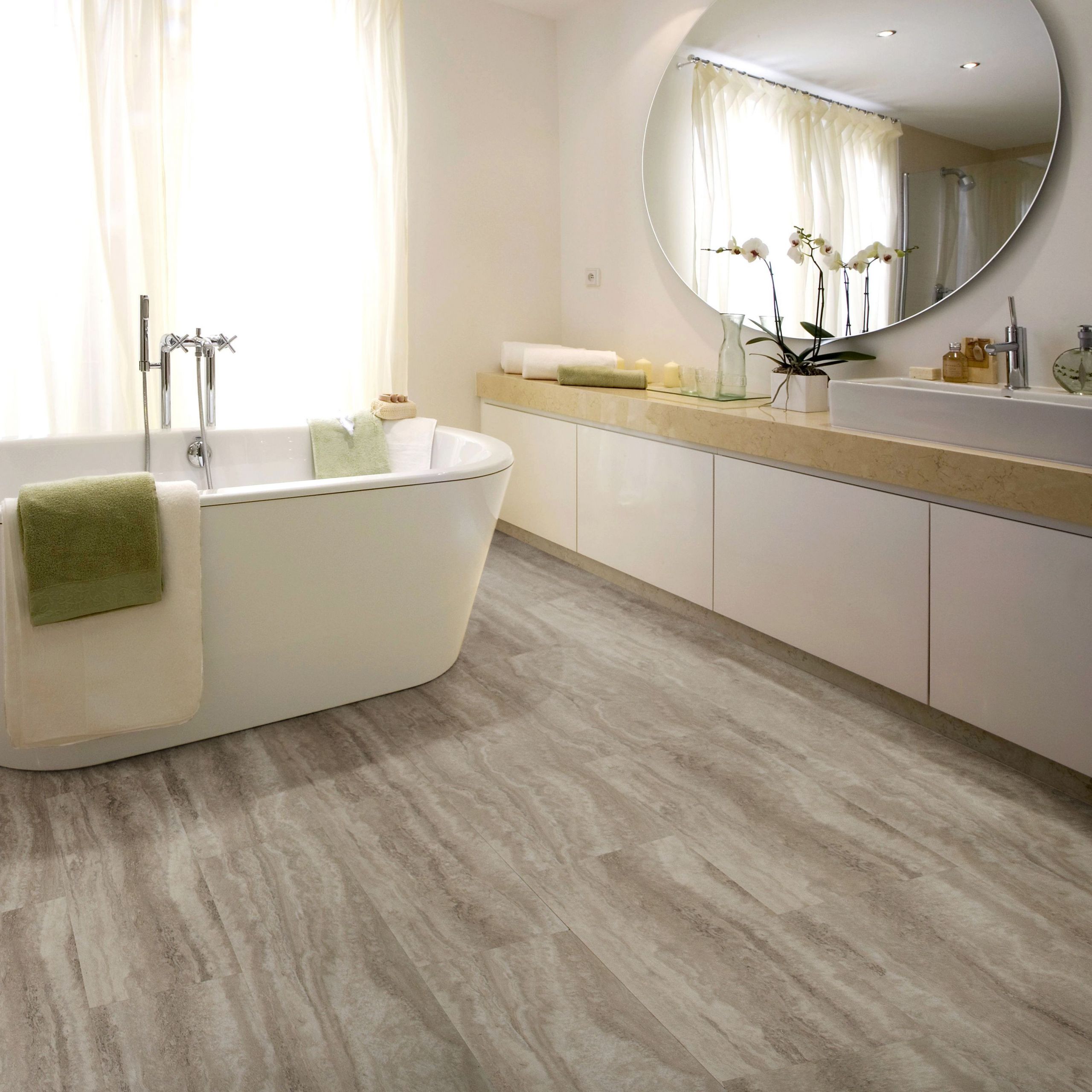 Luxury Vinyl Tile Bathroom
 Natural Sand effect Waterproof Luxury vinyl click flooring