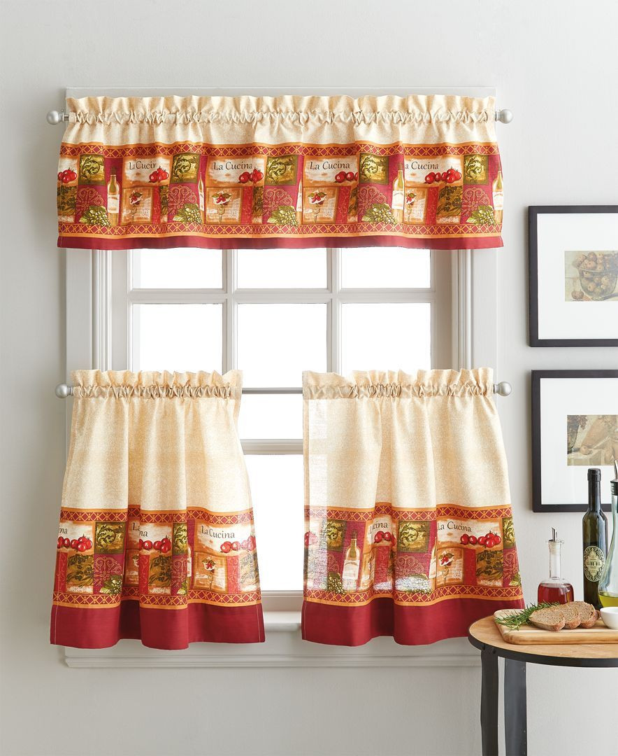 Macy Kitchen Curtains
 Curtainworks La Cucina 36" Tier & Valance Set