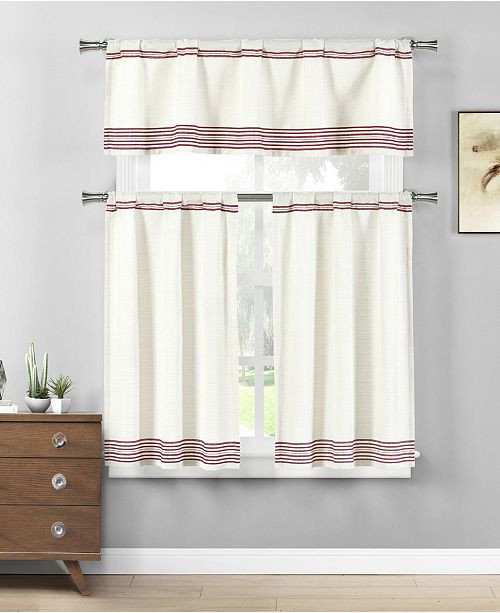 Macy Kitchen Curtains
 Home Maison Wilmont 3 Piece Kitchen Curtain Set & Reviews