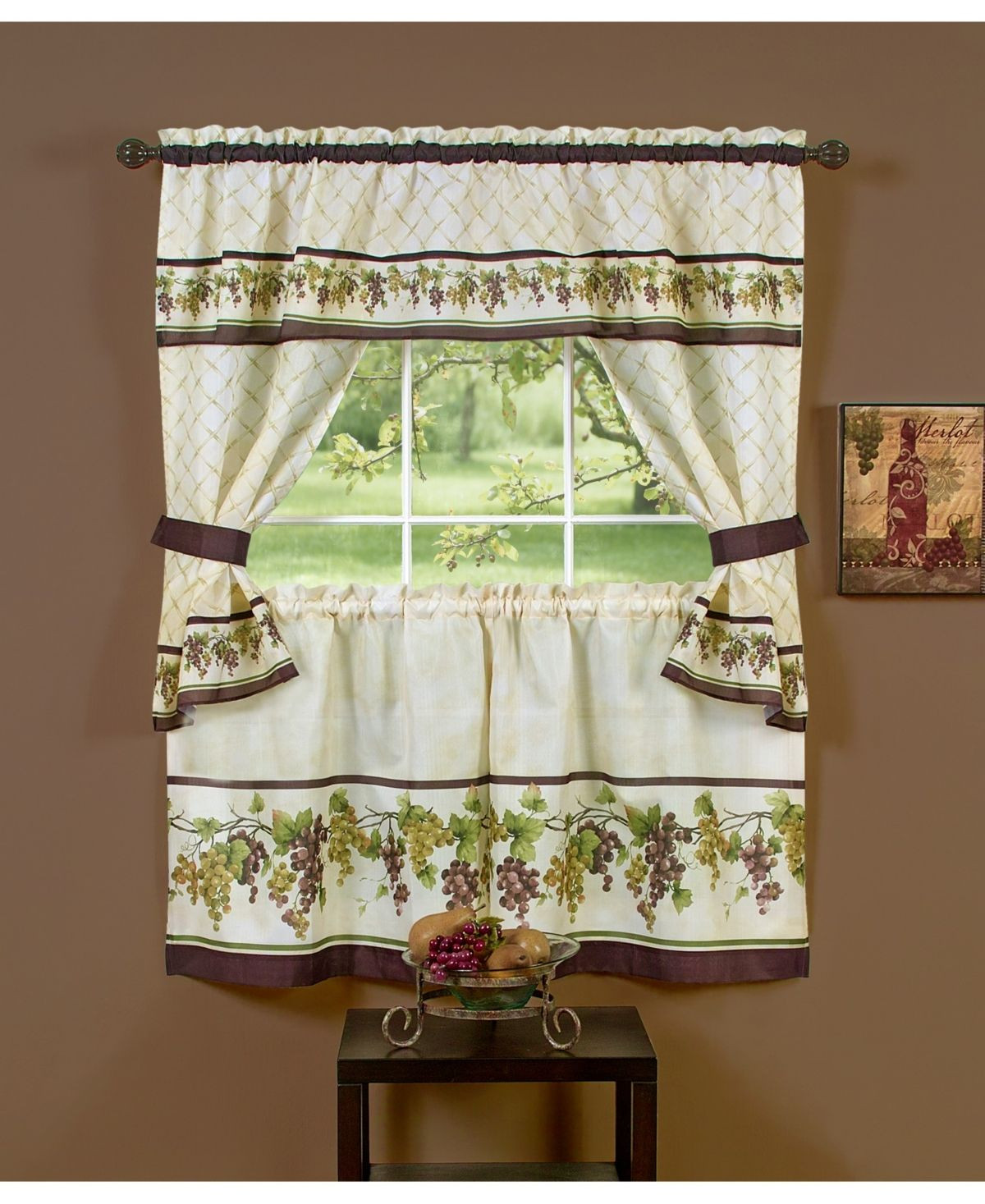 Macy Kitchen Curtains
 Achim Tuscany Cottage Window Curtain Set 57x24 & Reviews