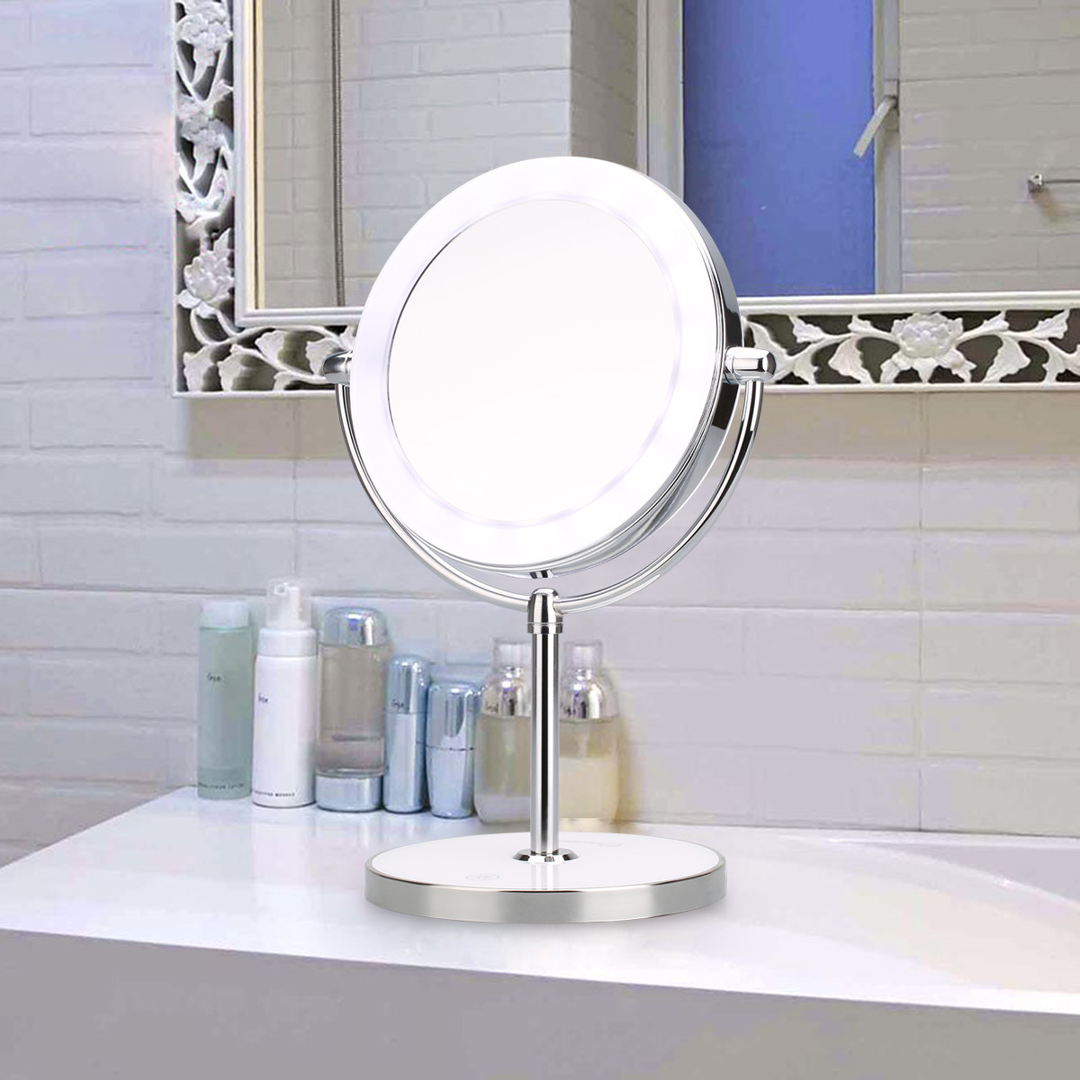 Magnifying Bathroom Mirror
 Double Side 7X Magnifying LED Makeup Mirror Illuminated