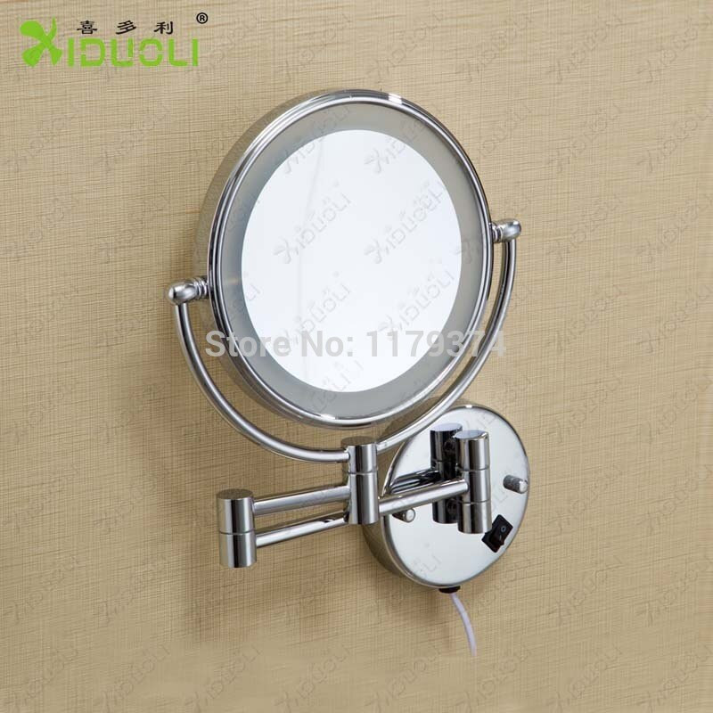 Magnifying Bathroom Mirror
 LED Double faced retractable bathroom mirror with light