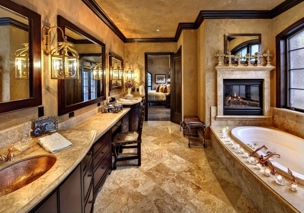 Mansion Master Bathroom
 Luxury Tuscan Bathroom Decor House Design And fice Ideas