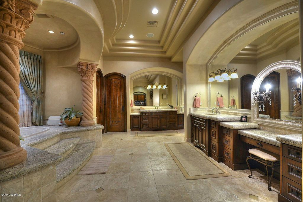 Mansion Master Bathroom
 Mediterranean Master Bathroom with Undermount Sink & Stone