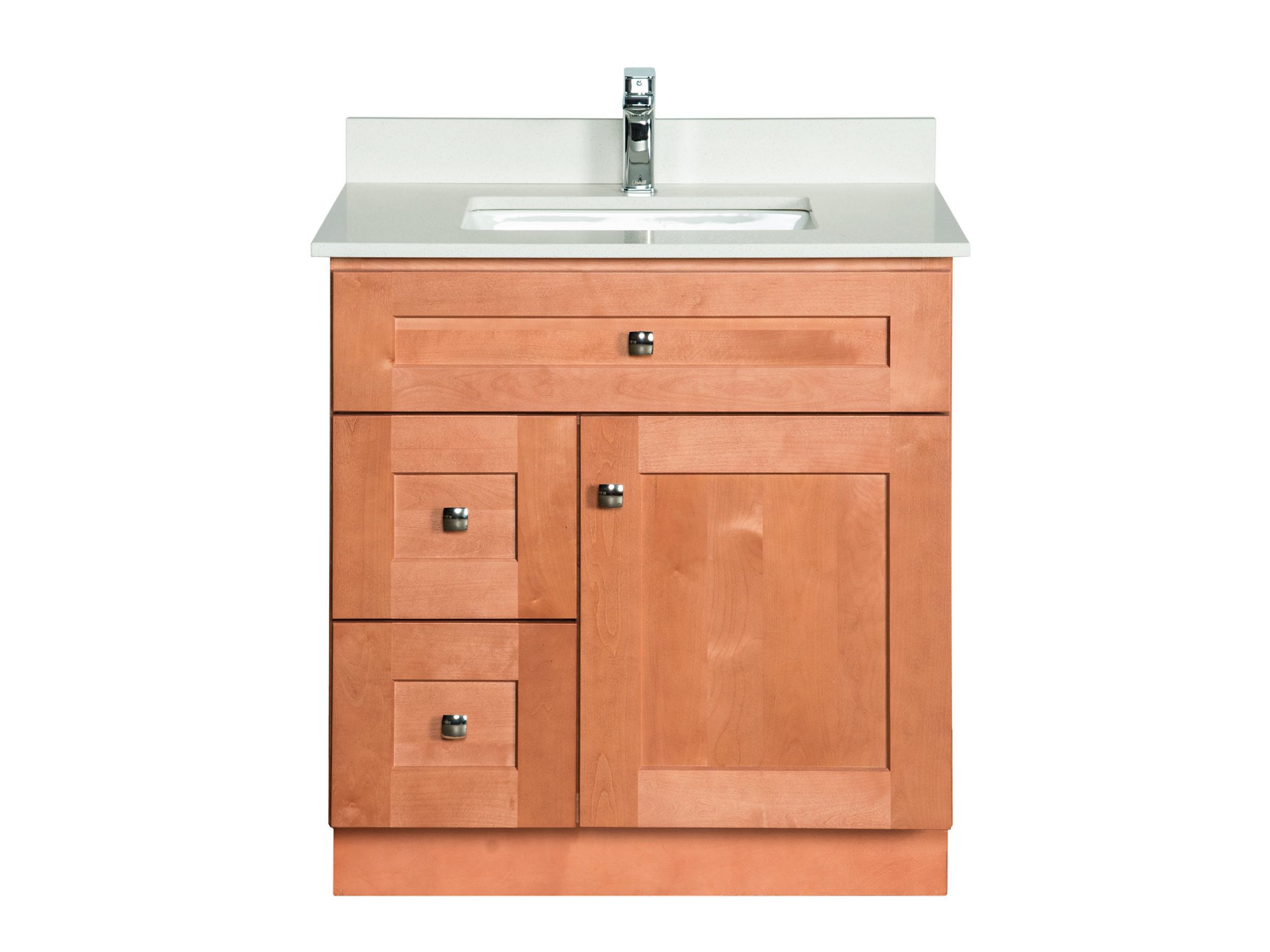 Maple Bathroom Vanity
 30 ̎ Maple Wood Bathroom Vanity in Almond bo