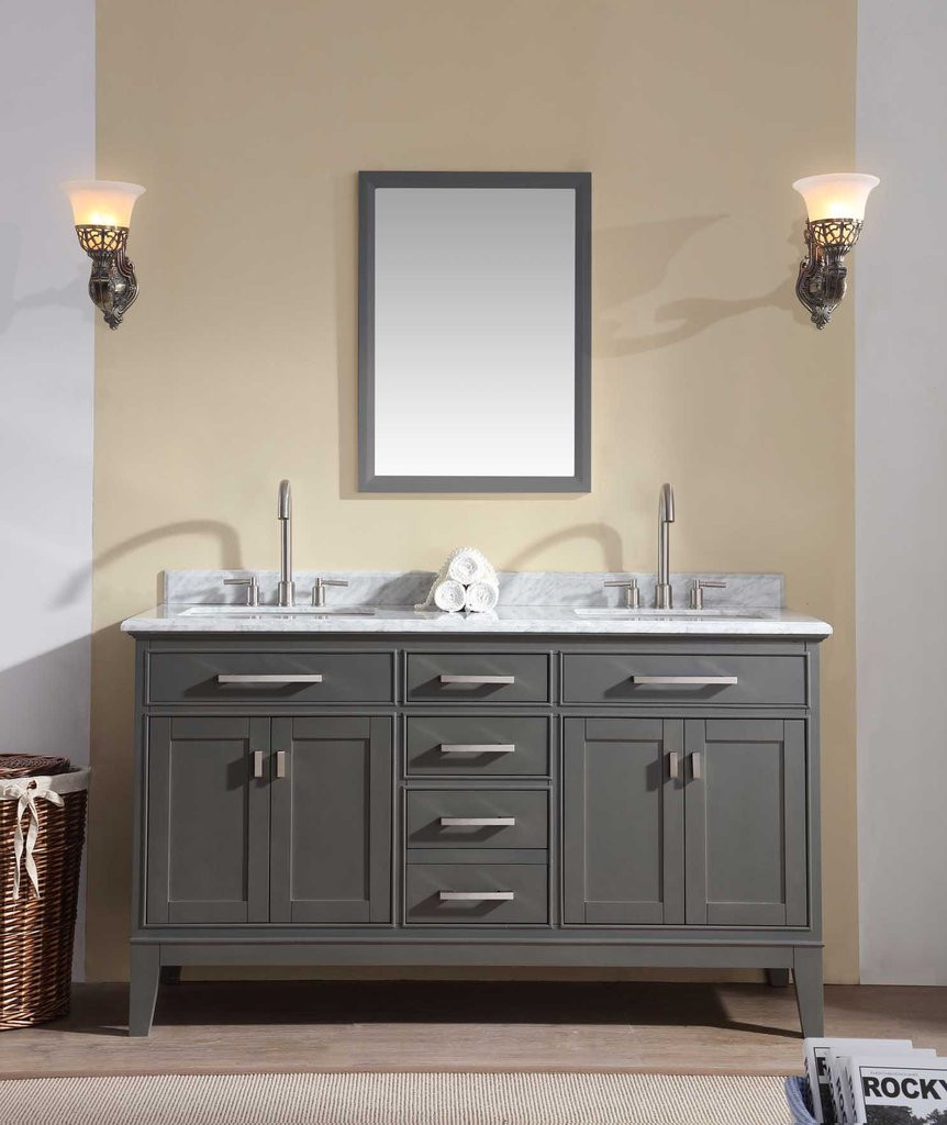 Maple Bathroom Vanity
 Danny 60" Bathroom Vanity Maple Grey – Ari Kitchen & Bath