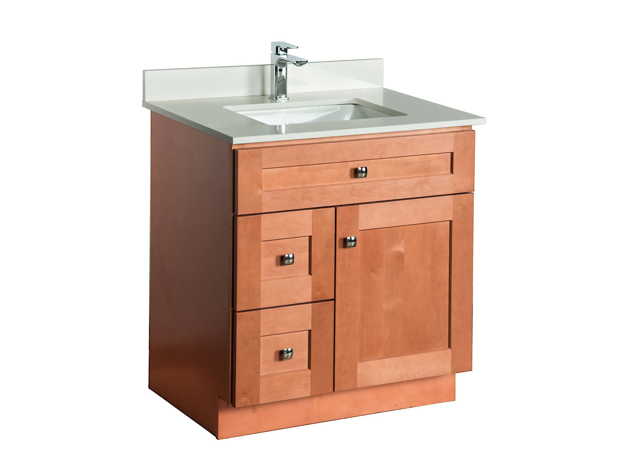 Maple Bathroom Vanity
 30 ̎ Maple Wood Bathroom Vanity in Almond bo