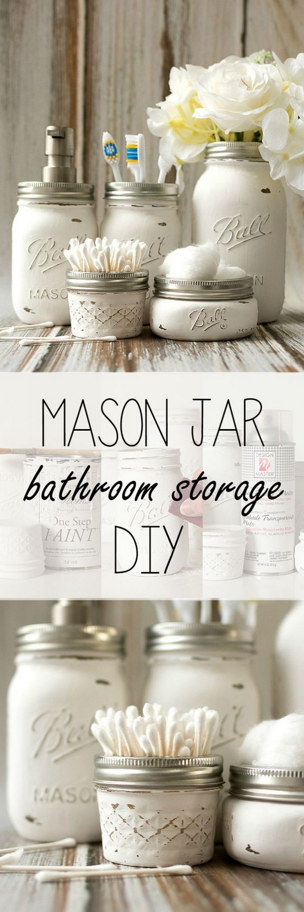 Mason Jar Bathroom Decor
 50 Amazing Shabby Chic Bathroom Ideas