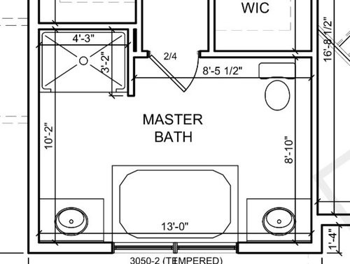 Master Bathroom Layout Plans
 Master bath layout tub placement