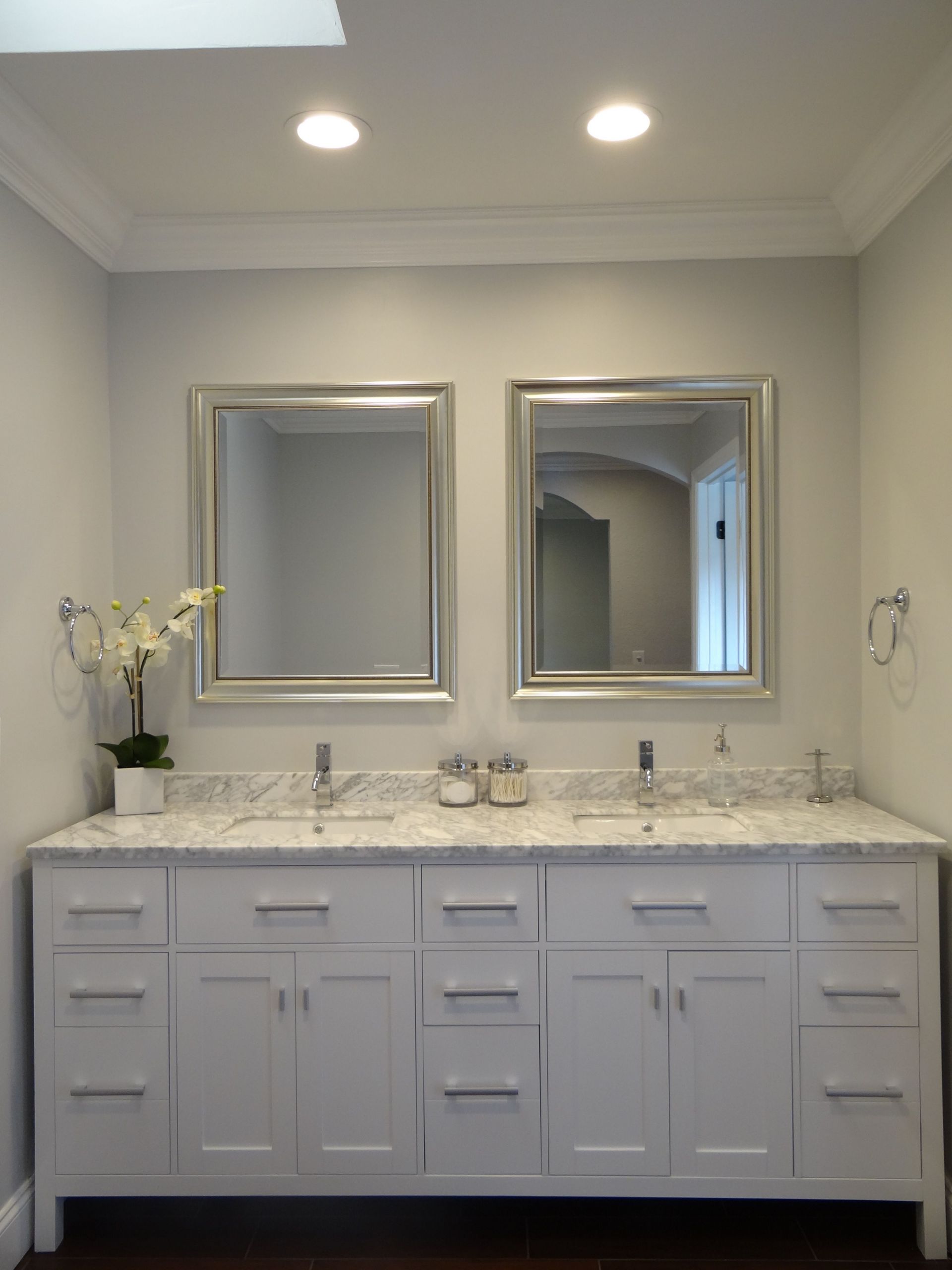 Master Bathroom Paint Colors
 Master bathroom suite with double vanity and Sherwin