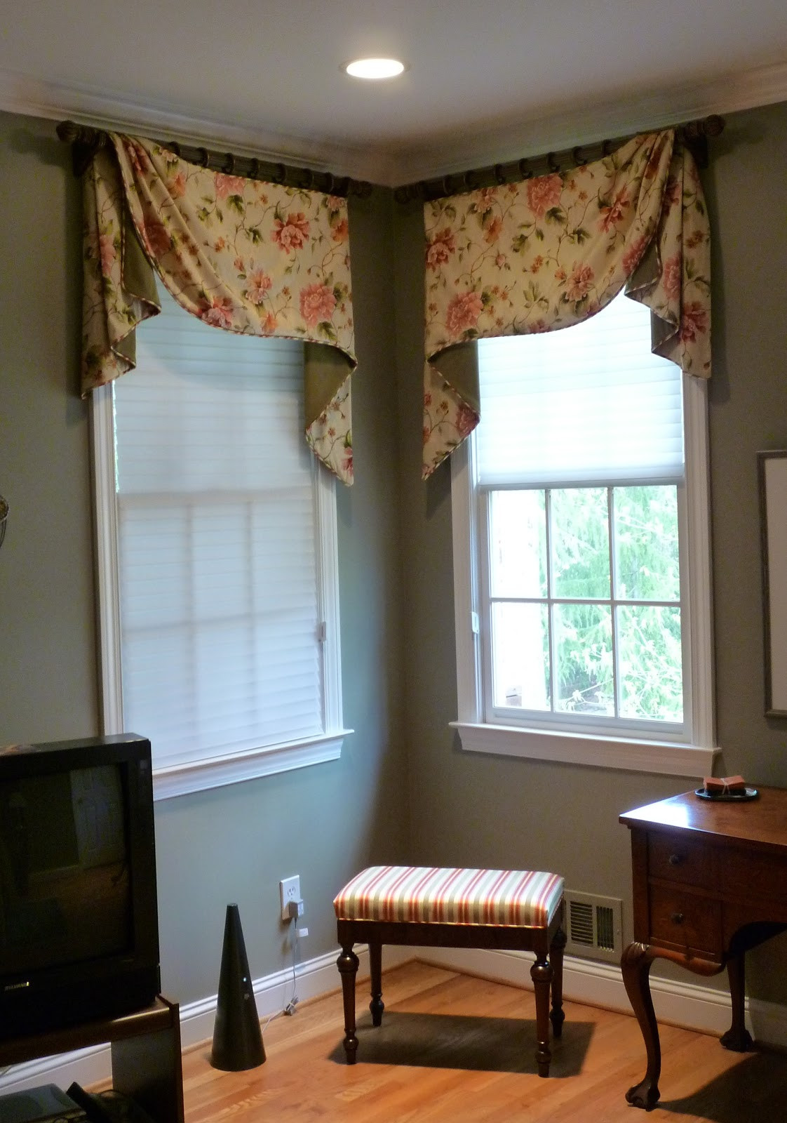 Master Bedroom Window Treatments
 Youngblood Interiors Corner Window Treatments for the